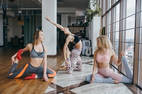 Group of women practicing yoga